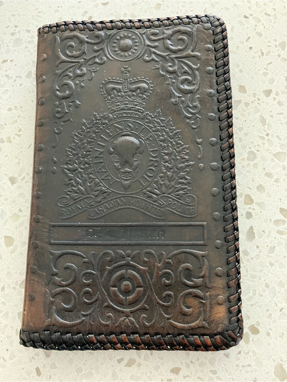 Vintage RCMP Brown Embossed Leather Men’s Wallet - Classic Bifold